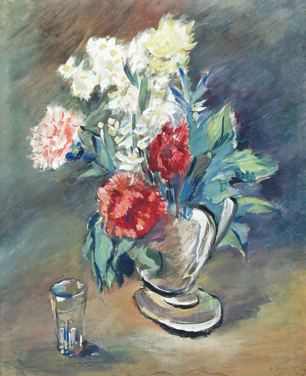 Alexandra Grigorievna Koltsova (Bychkova). Bouquet and blue glass