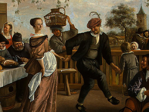 Jan Steen. Dancing couple (detail 2)