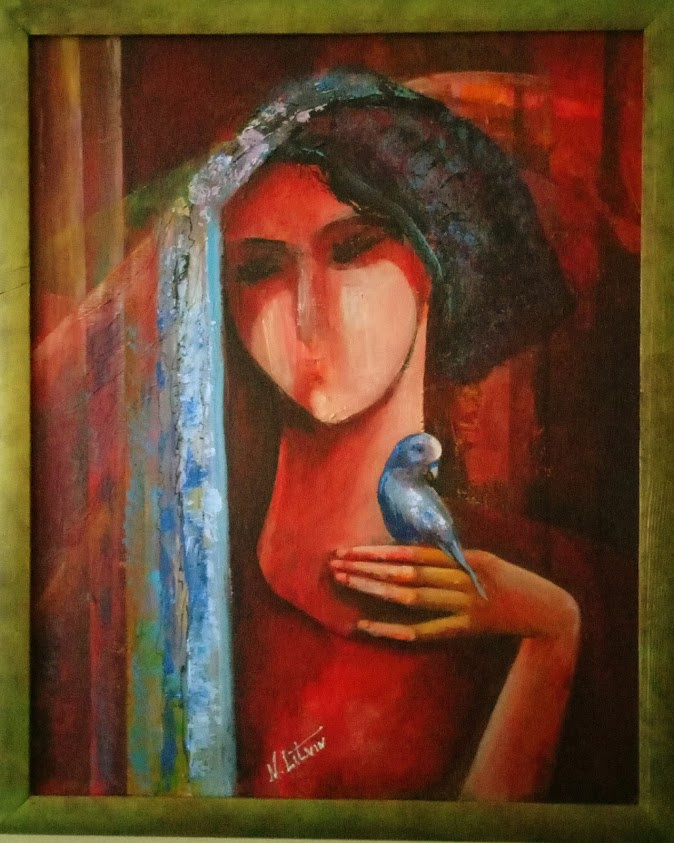 Nina Litvin. Girl with a parrot