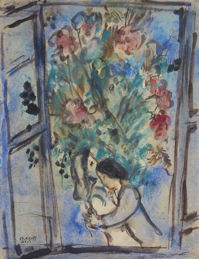 Lovers in the window, 1935, 24×31 cm by Marc Chagall: History