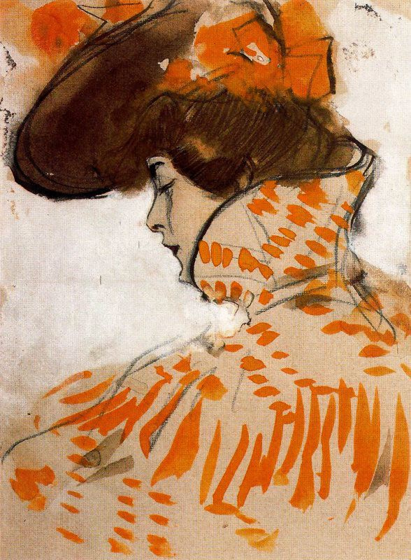 Ramon Casas i Carbó. Portrait of a young lady