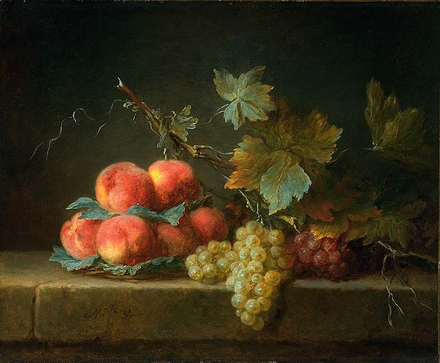 Anna Valeyer-Koster. Still life with peaches and grapes