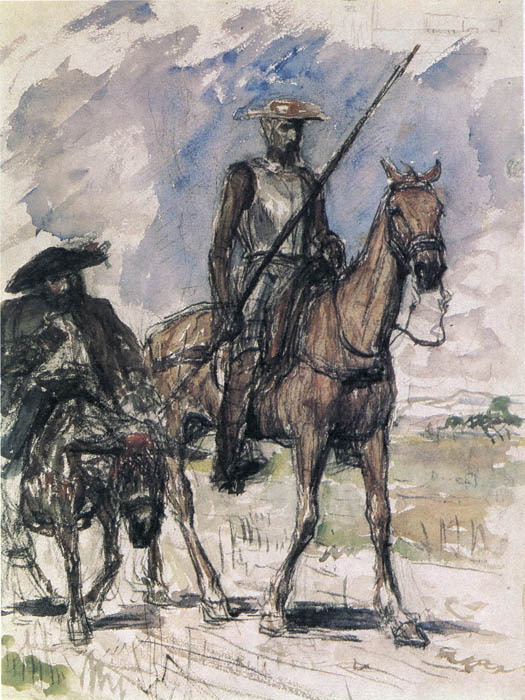 Valentin Aleksandrovich Serov. Don Quixote and Sancho Panza