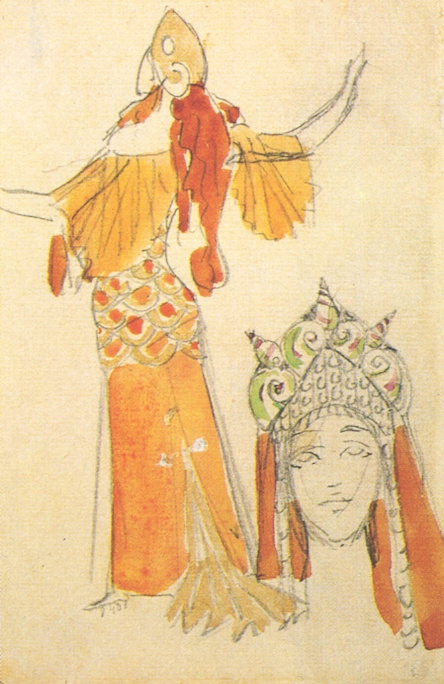 Mikhail Vrubel. Volkhov. Costume design for Opera of N.. Rimsky-Korsakov's "Sadko"