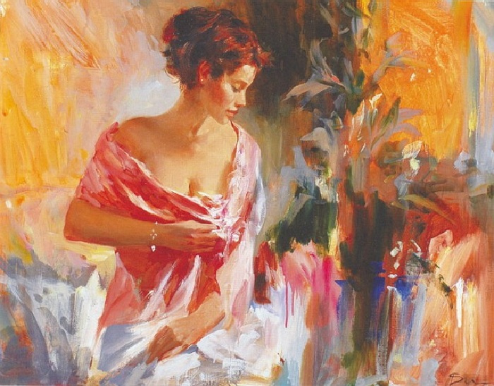 Ivan Efimovich Slavinsky. Lady in Red