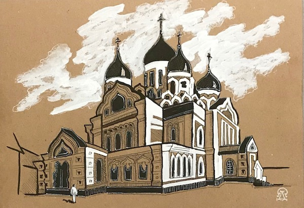 Larissa Lukaneva. An Orthodox Church. Sketch.