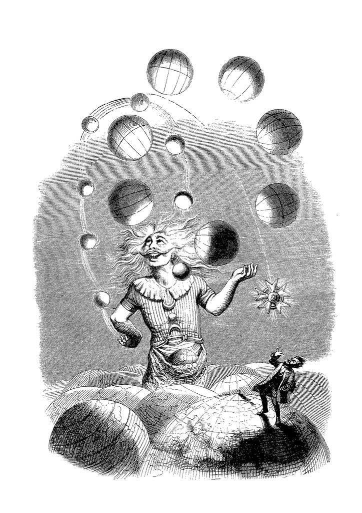 Jean Ignace Isidore Gérard Grandville. The juggler is the Universe. A series of "Other World"