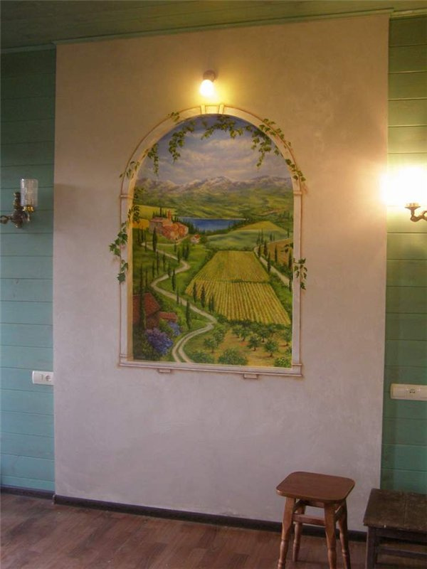 Painting walls-simulated window(Tuscany)