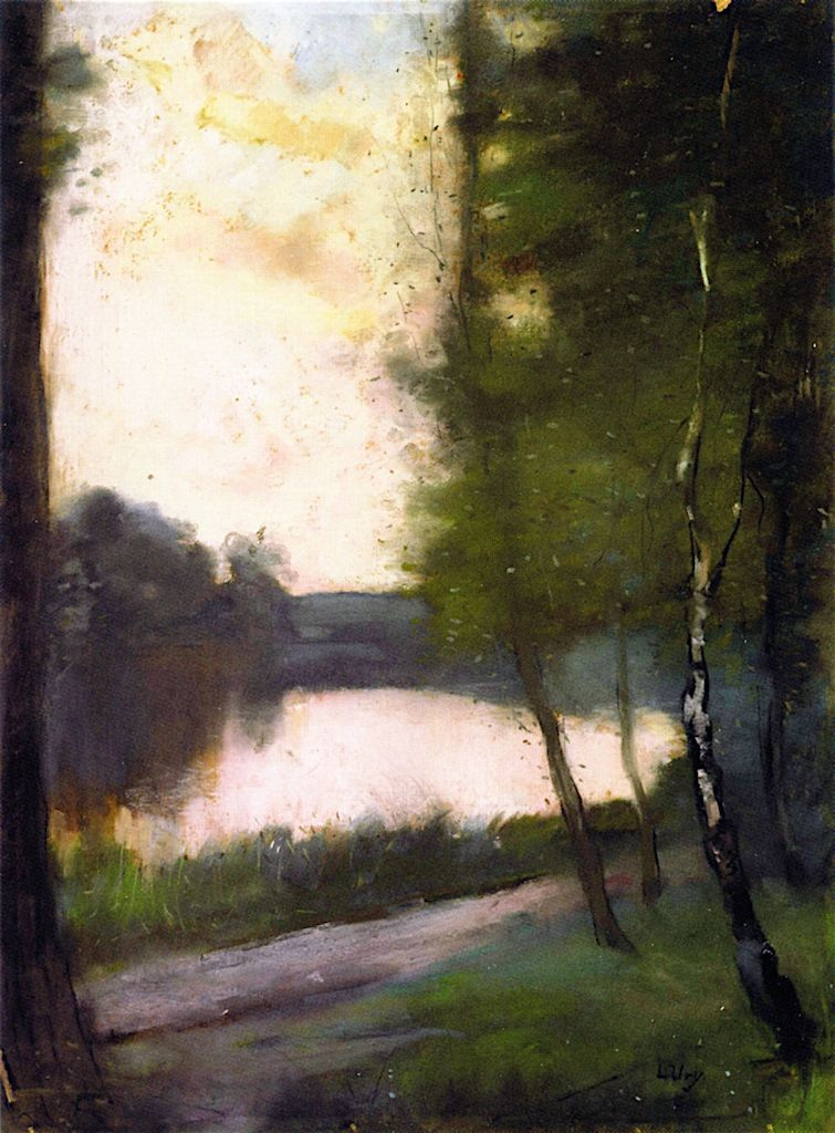 Lesser Ury. Lake Markis night