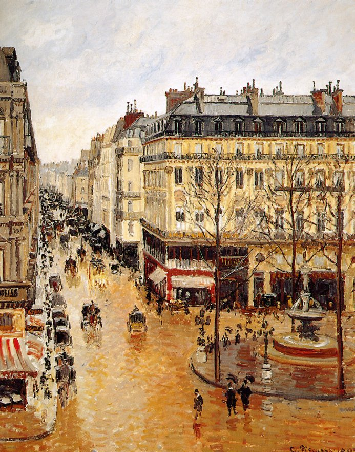 Camille Pissarro. Rue Saint-Honoré. Noon. Rain