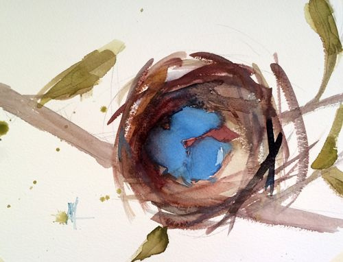 Angela Moulton. A nest of Robins
