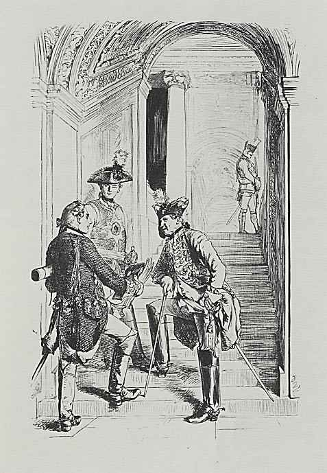 Adolf Friedrich Erdmann von Menzel. "The Soldiers of Frederick the Great", the Officers in dress uniform