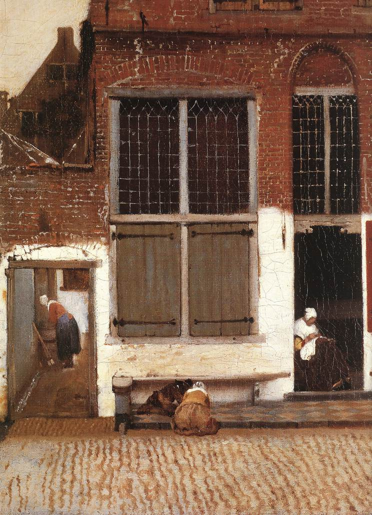 Jan Vermeer. A small street. Fragment