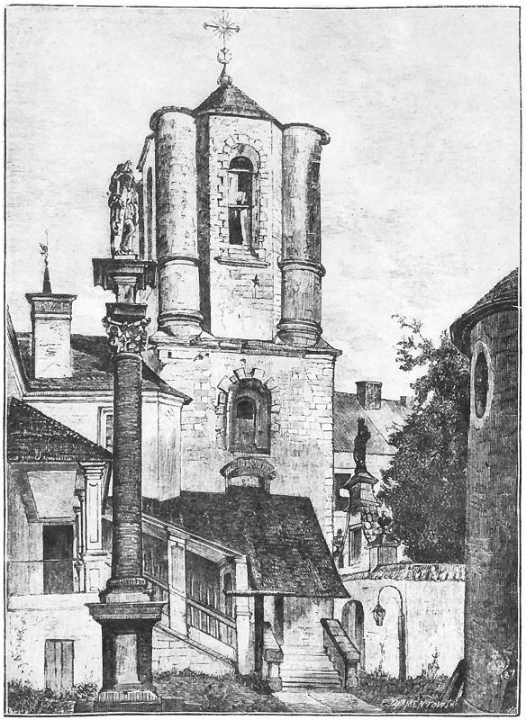 Jan mateiko. Lviv La torre de la catedral armenia y el St. Krzysztofa, vista desde el cementerio