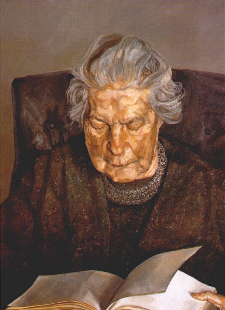 Lucien Freud. The artist's mother reads