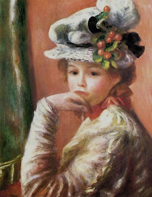Pierre Auguste Renoir. Young girl in white hat