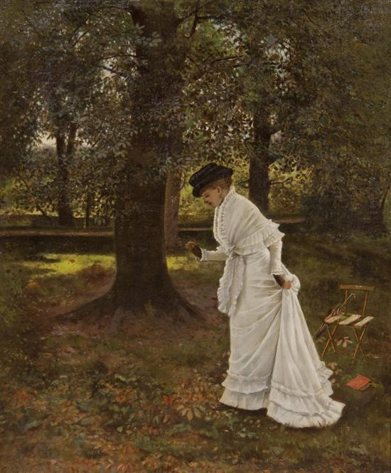 Arthur Hughes. Woman in the park