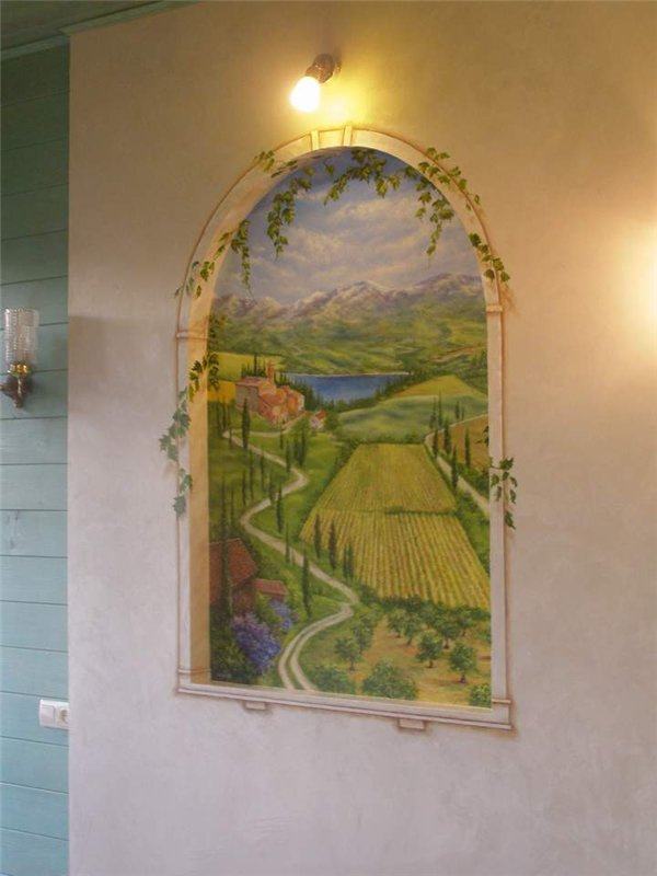 Painting walls-simulated window(Tuscany)