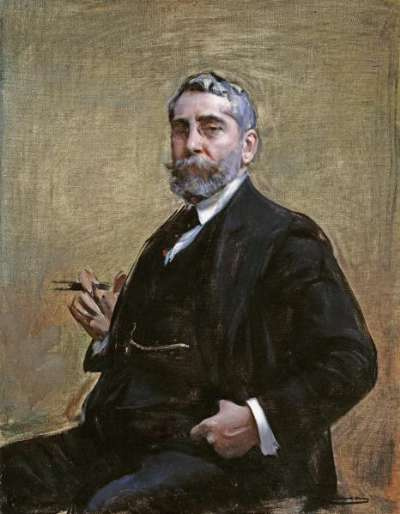 Ramon Casas i Carbó. Self portrait on chair