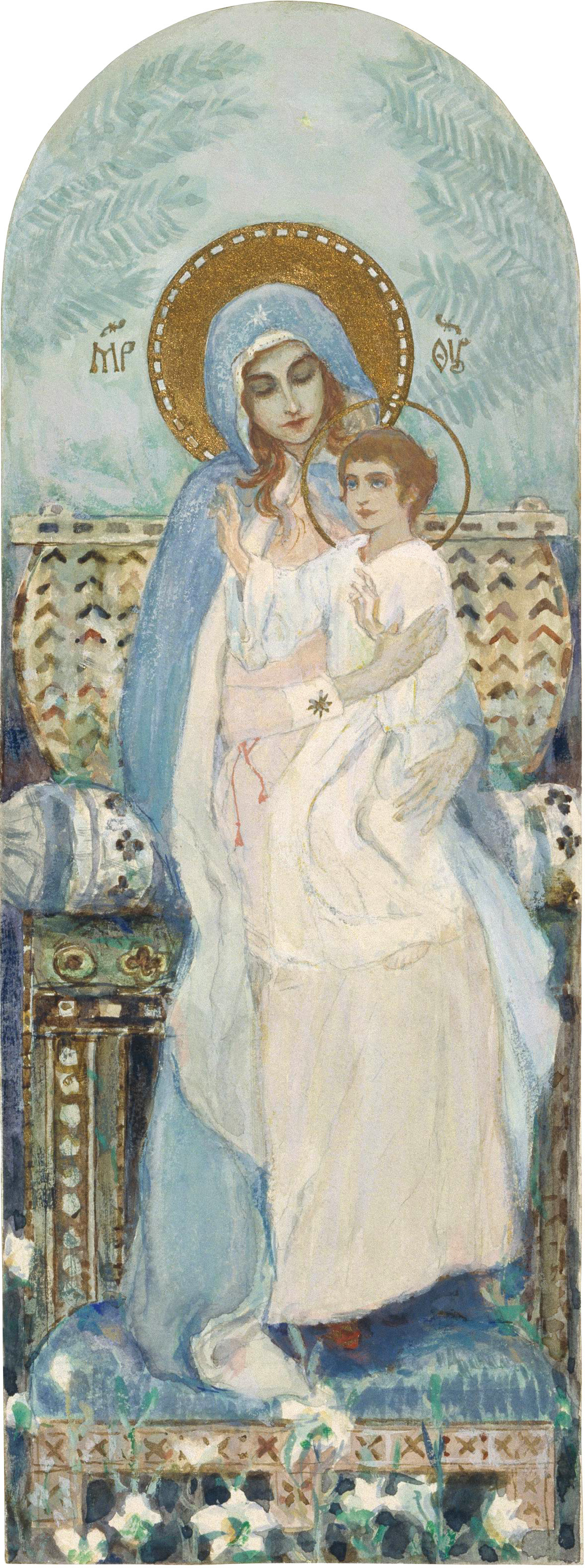 Mikhail Vasilyevich Nesterov. The virgin and child. The sketch for the painting of the iconostasis of the Vladimir Cathedral in Kiev