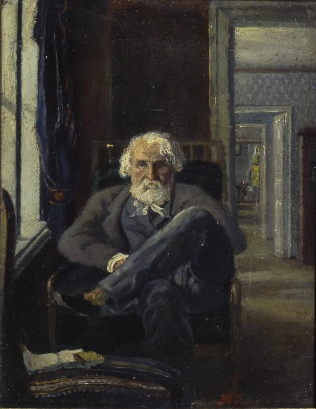 Yakov Petrovich Polonsky. Portrait of I. S. Turgenev in Spassky-Lutovinov's rooms