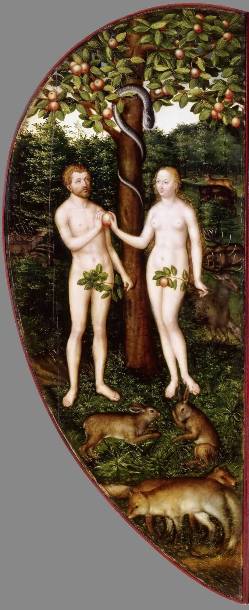 Lucas the Younger Cranach. Altar Colditser. Linkes äußeres Blatt: der Fall