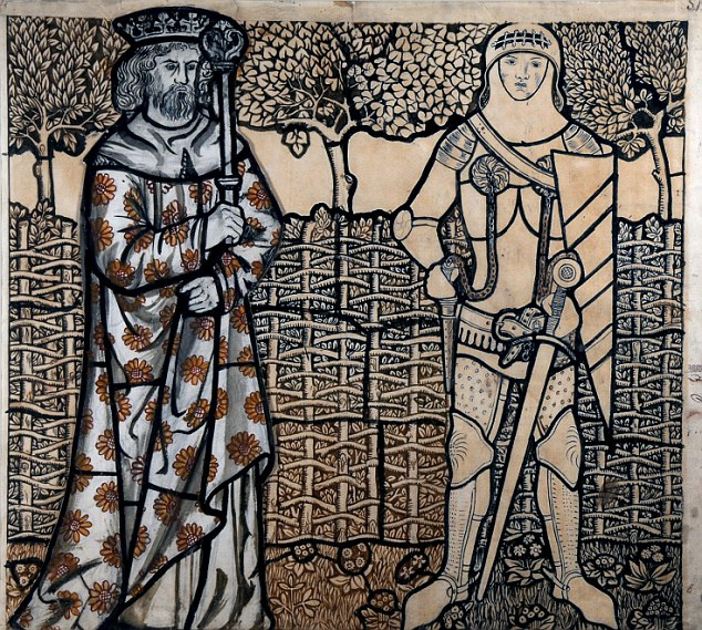 William Morris. King Arthur and Sir Lancelot. Stained glass window project
