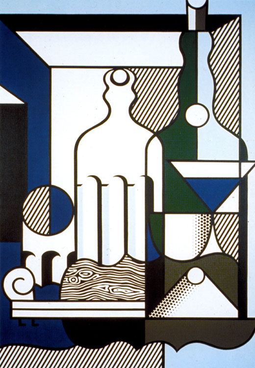 Roy Lichtenstein. Purist still life with bottles