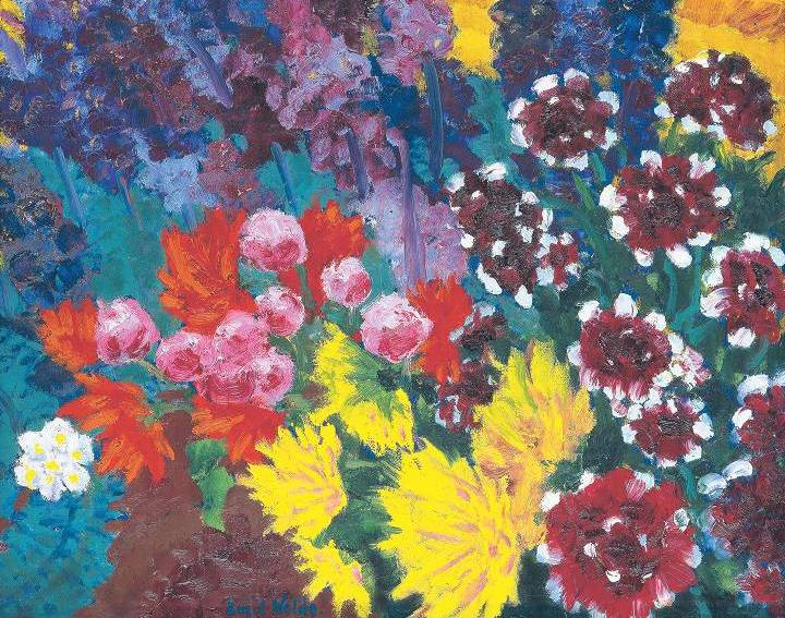 Emil Nolde. Dahlias and delphiniums