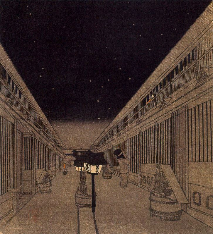 Utagawa Kunisada. Night in the area Ishiwara, Tokyo