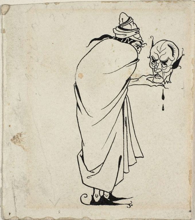 Aubrey Beardsley. Man with Skull