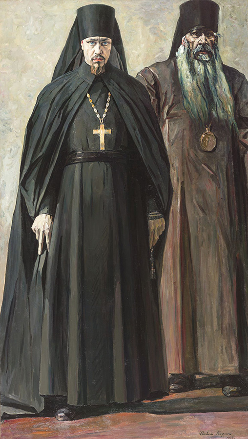 Pavel Dmitrievich Korin. Hieromonk Pimen and Bishop Anthony