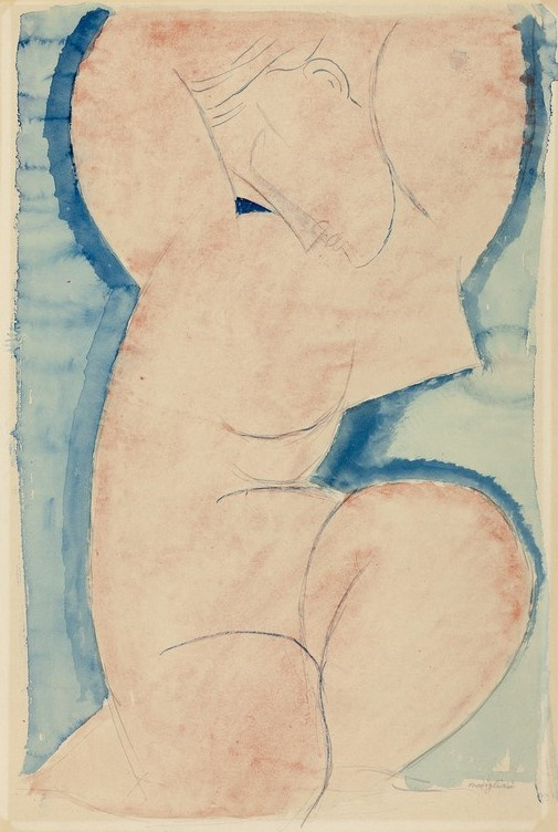 Amedeo Modigliani. Caryatid: blue and blue