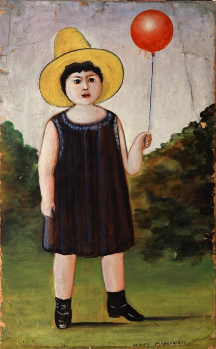 Niko Pirosmani (Pirosmanashvili). 小女孩，在蓝色的衣服