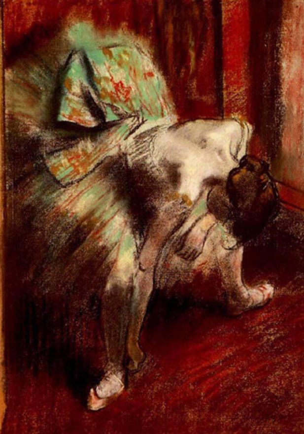 Edgar Degas. Dancer in green tutu
