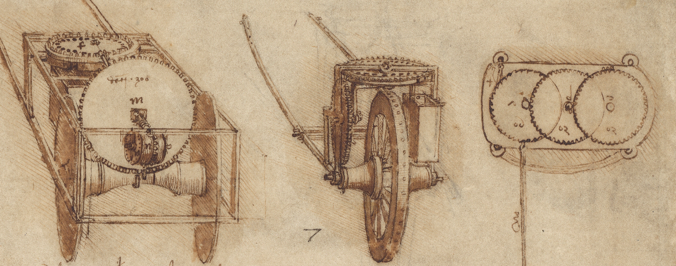 Leonardo da Vinci. Odometer (from the Artlantic Code)