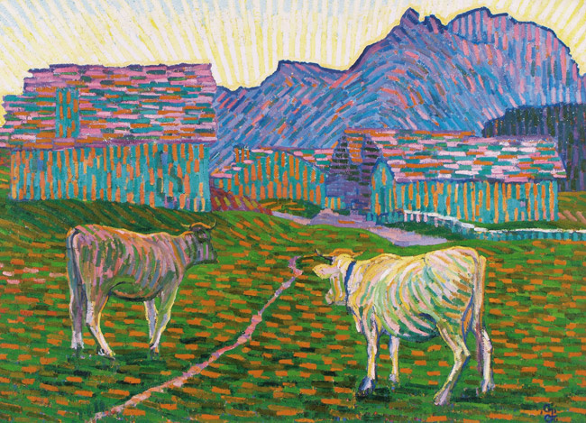 Giovanni Giacometti. Evening pasture in the Alps