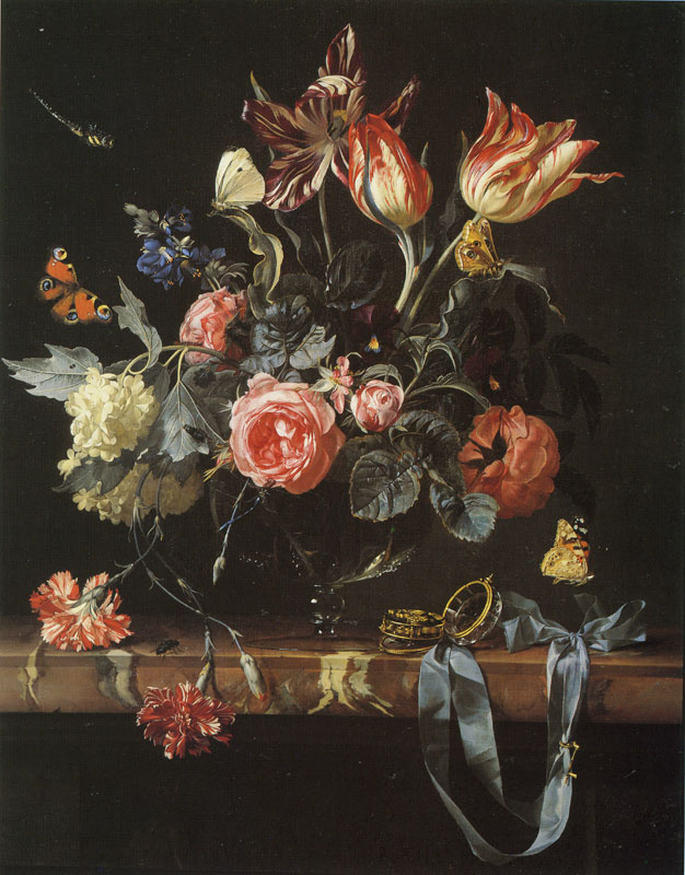 Willem van Aelst. Vase with flowers