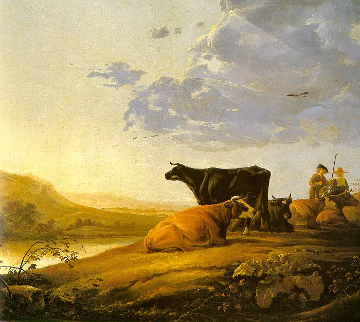 Albert Köyp. Jeune berger avec des vaches