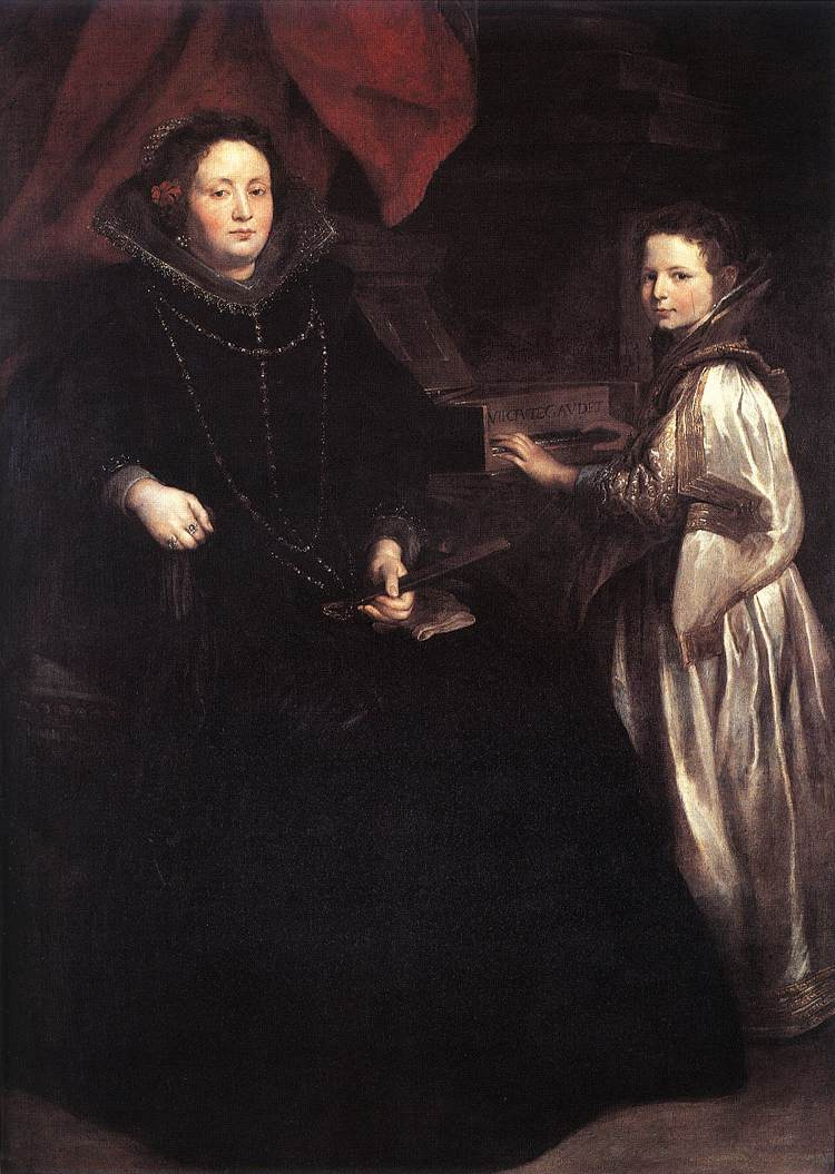 Anthony van Dyck. Portrait of Portions Imperiale and her daughter