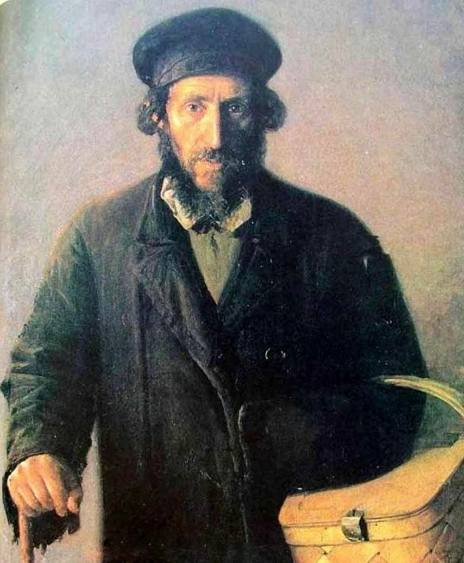 Yudel Pen. Man with basket (Shames)