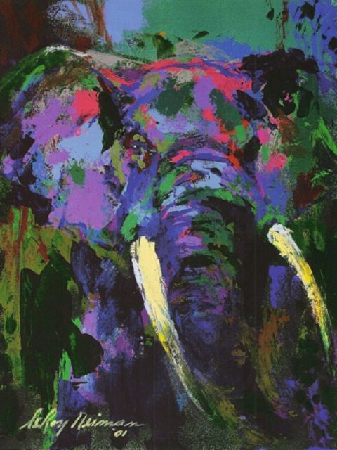LeRoy Neiman. Portrait of an elephant