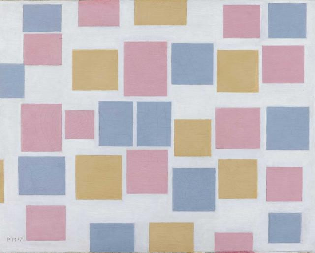 Piet Mondrian. 组成编号3：带彩色方框