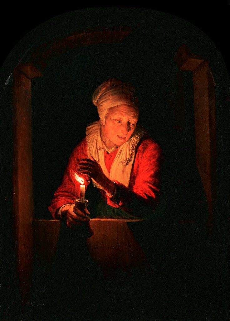 Gerrit (Gerard) Dow. The old woman with a candle