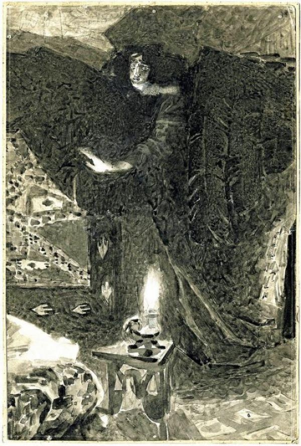 Mikhail Aleksandrovich Vrubel. Demone. Illustrazione a M.Yu. Lermontov "Il demone"