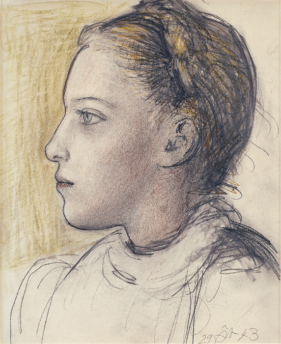 Pablo Picasso. Portrait de Maya de profil