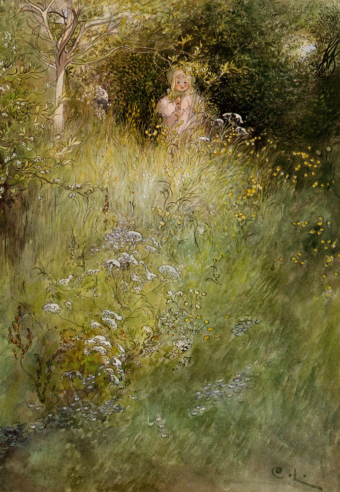 Carl Larsson. Fairy or Kresna and the view meadows