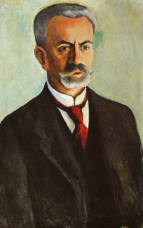 August Macke. Portrait of a man with a mustache