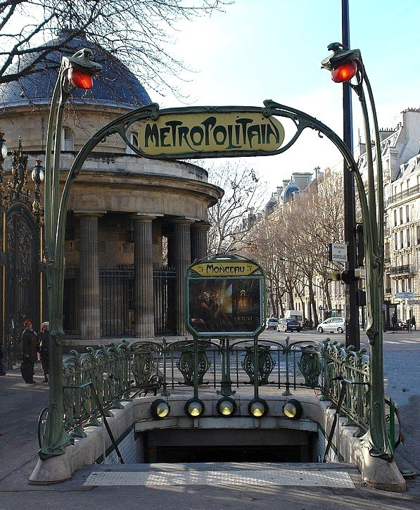 Hector Guimard. Entrance to the metro station Monceau, Paris