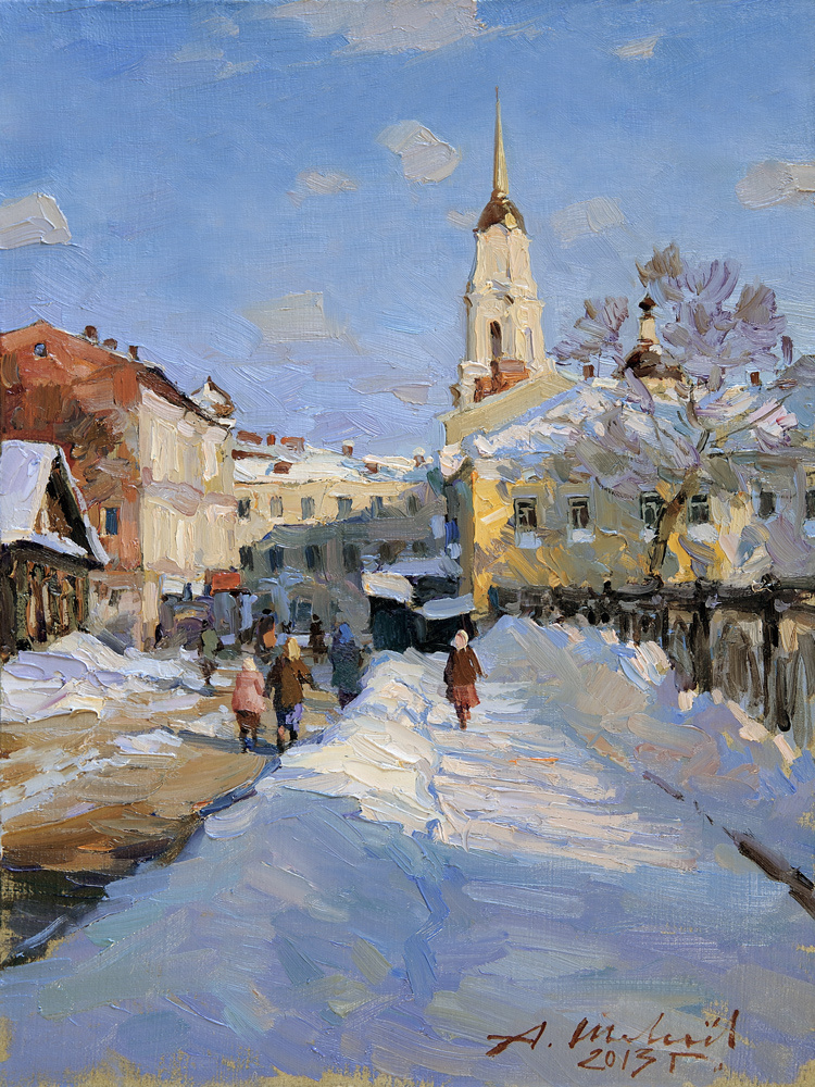 Alexander Shevelyov. Voznesensky pereulok.Rybinsk.Oil on canvas 28,5 # 37 see 2013